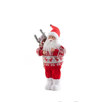 Świąteczna Figurka Święty Mikołaj 45cm Czerwony