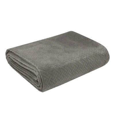 Narzuta Koc Pled Welurowa Pikowana 170x210 beżowa