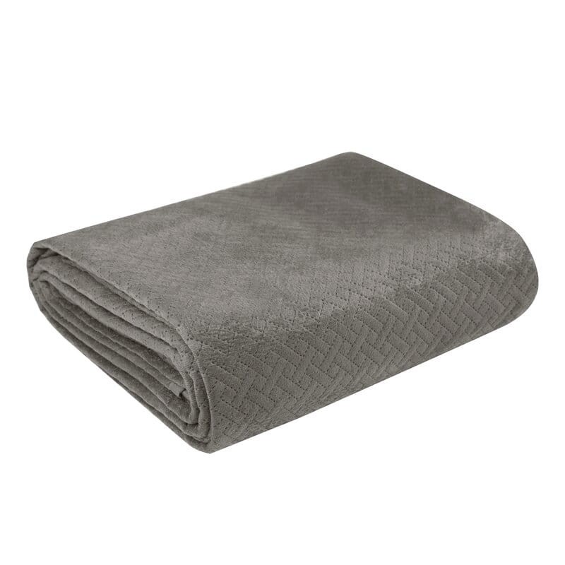 Narzuta Koc Pled Welurowa Pikowana 170x210 beżowa