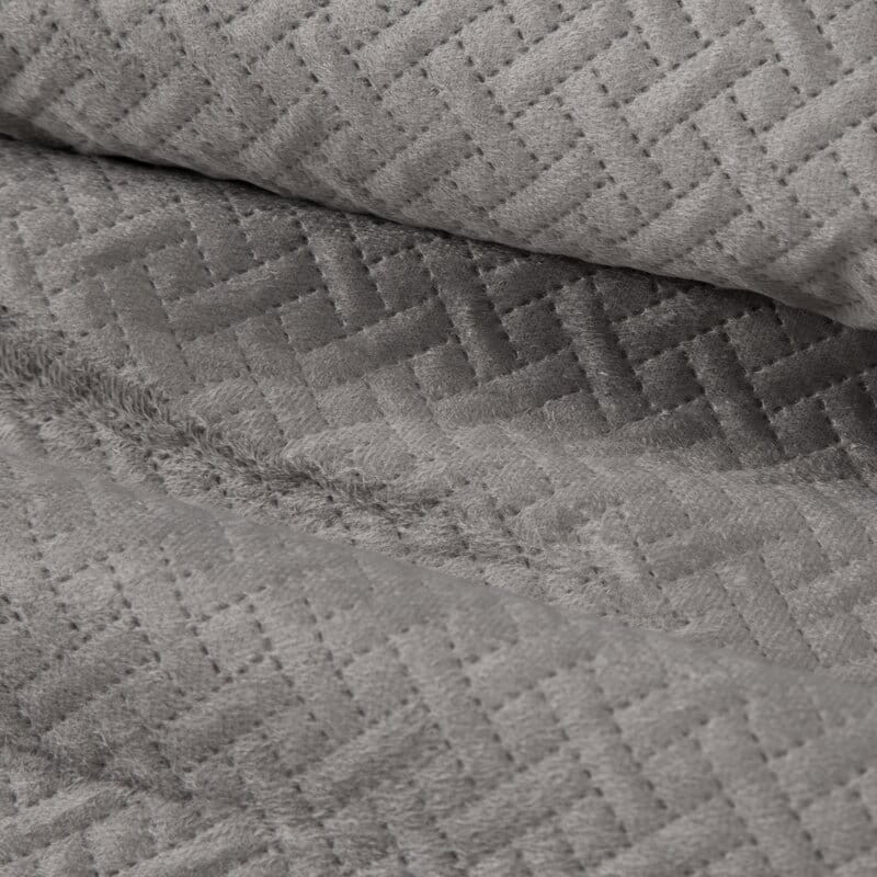 Narzuta Koc Pled Welurowa Pikowana 170x210 beżowa