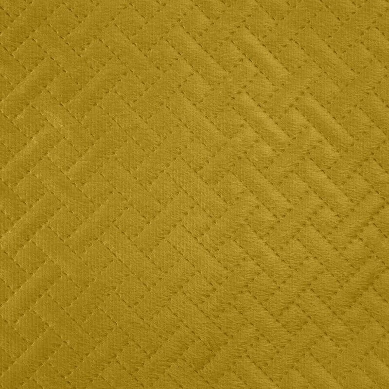 Narzuta Koc Pled Welurowa Pikowana 200x220 Musztardowa