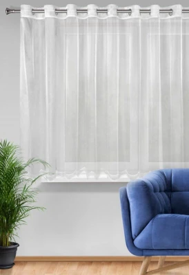 Firana Gotowa 350x145cm Biała na przelotkach