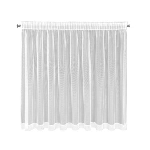 Firana Gotowa NEL 350x145 cm Biała z Koronką, 100% Poliester