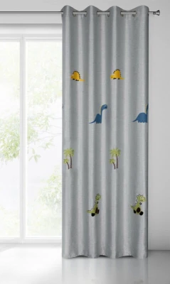 Zasłona Gotowa 140x250cm Srebrny na przelotkach