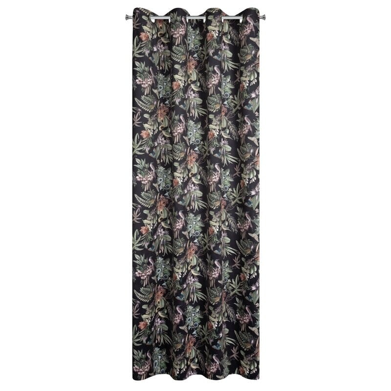 Zasłona Gotowa 140x250cm Czarna Na przelotkach