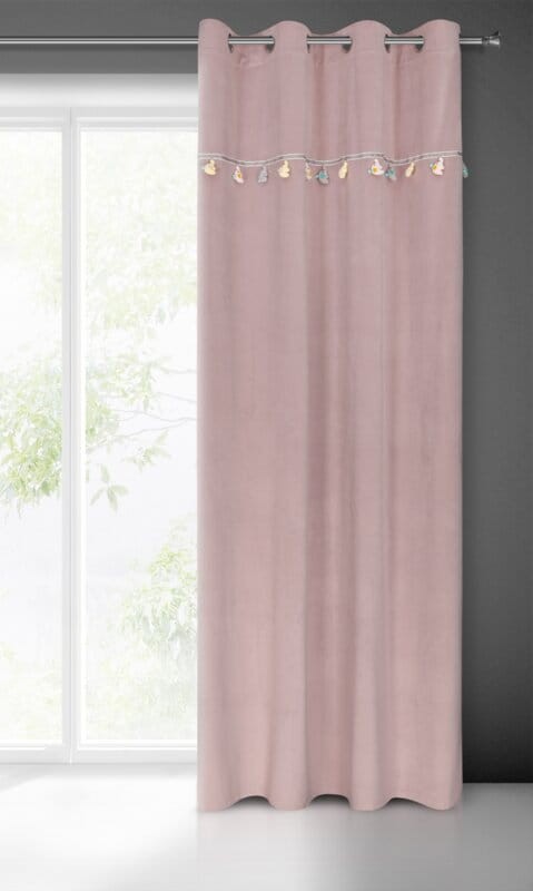 Zasłona Gotowa Dla dzieci 140x250cm Różowa na przelotkach