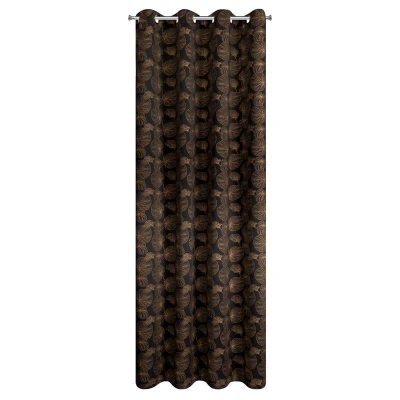 Zasłona Gotowa GOLD 140x250cm Czarna Na przelotkach