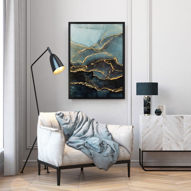Obraz ręcznie malowany na płótnie 479 53x73cm Stalowy