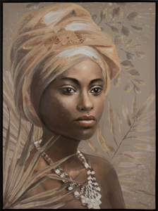 Obraz ręcznie malowany na płótnie 577 60x80cm Beżowy