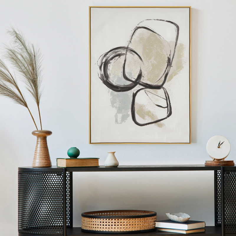 Obraz ręcznie malowany na płótnie 579 60x80cm Beżowy