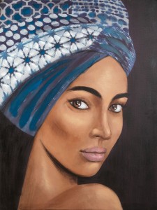 Obraz ręcznie malowany na płótnie 475 60x80cm Niebieski