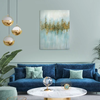 Obraz ręcznie malowany na płótnie 444B 60x80cm Złoty