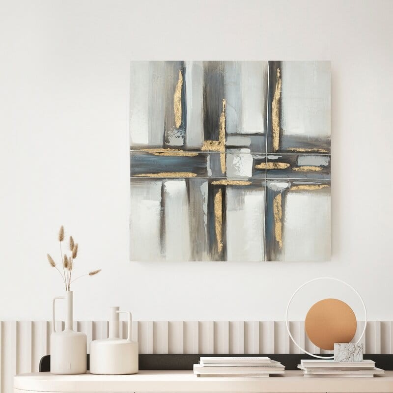 Obraz ręcznie malowany na płótnie 594 60x60cm Stalowy