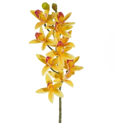 Kwiat Sztuczny Ozdobny Gałązka 76cm Żółty 6szt