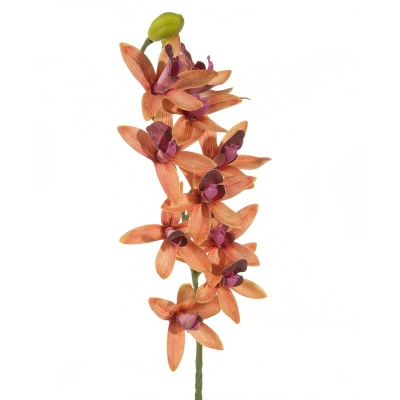 Kwiat Sztuczny Ozdobny Gałązka 76cm Pomarańczowy 6szt