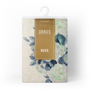 Obrus Natu 140x300 cm z kwiatowym wzorem, naturalny, 210 GSM
