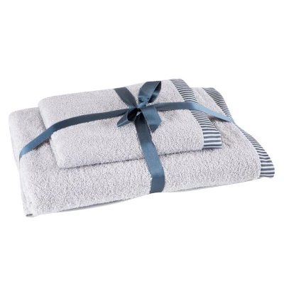 Komplet Ręczników bawełana 50x90 + 70x140 kpl 2szt srebrny