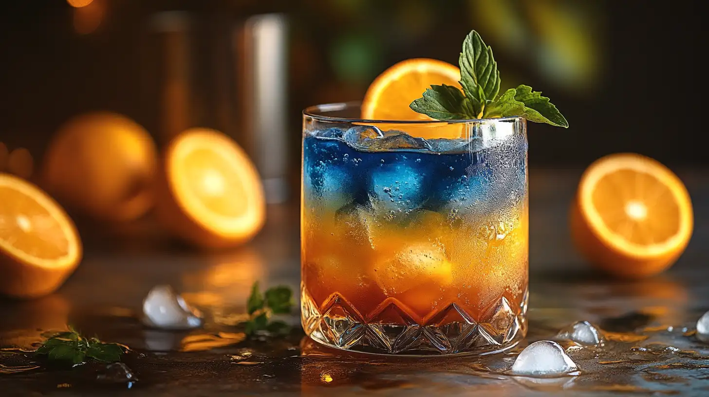 Warstwowy drink z likierem pomarańczowym