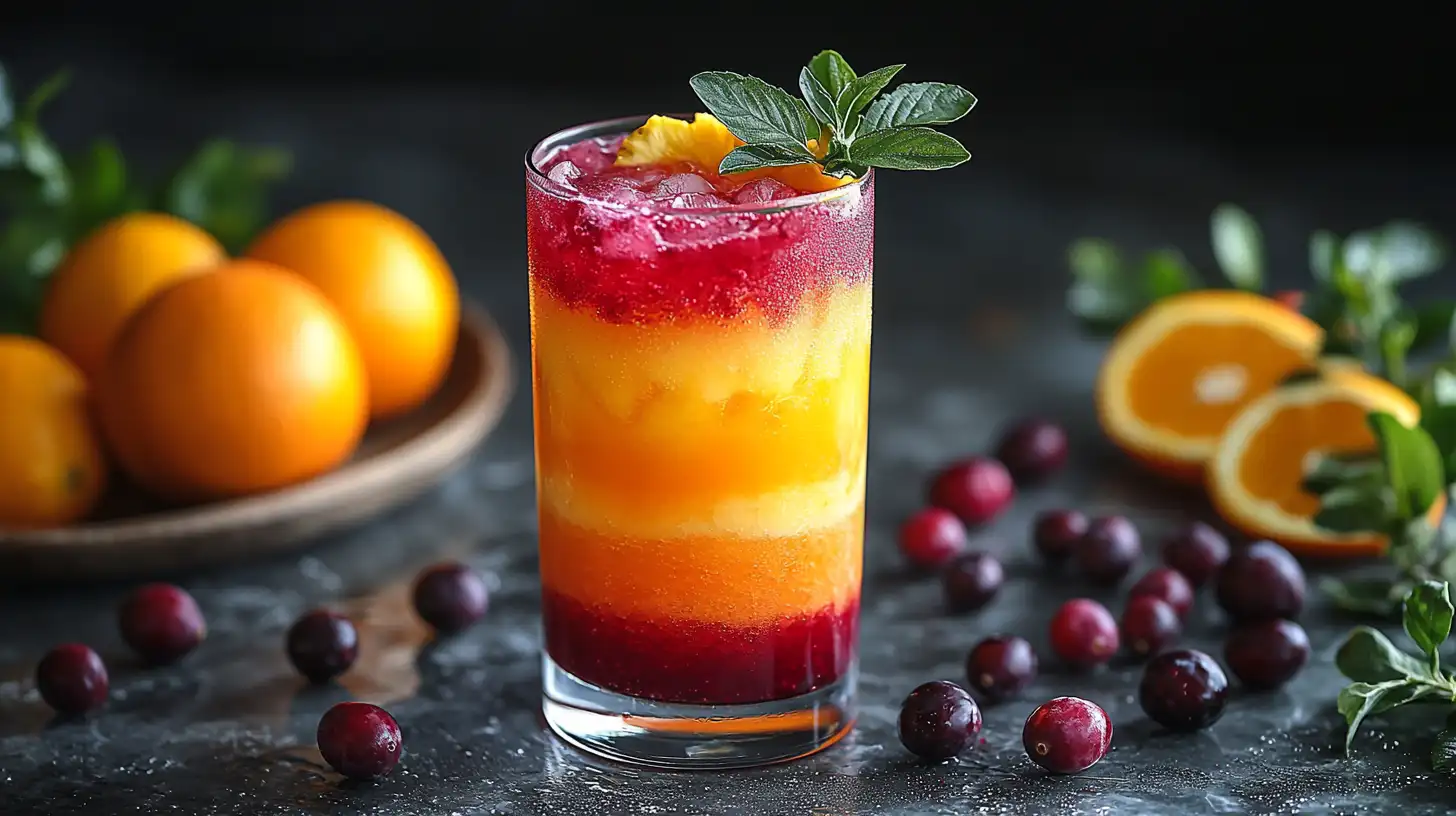 Drink warstwowy z sokiem ananasowym