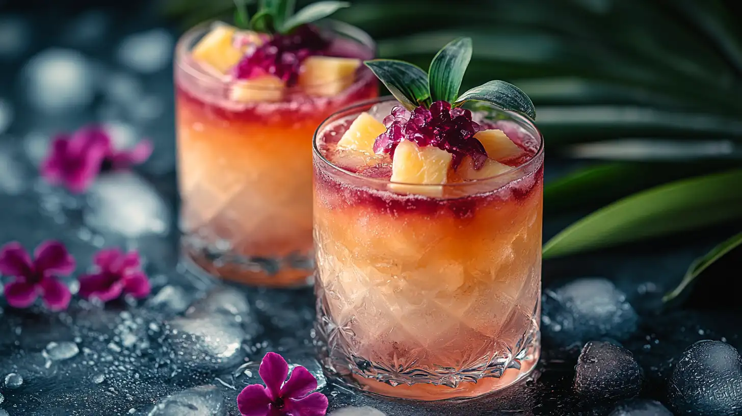 Drink warstwowy z rumem i kokosem
