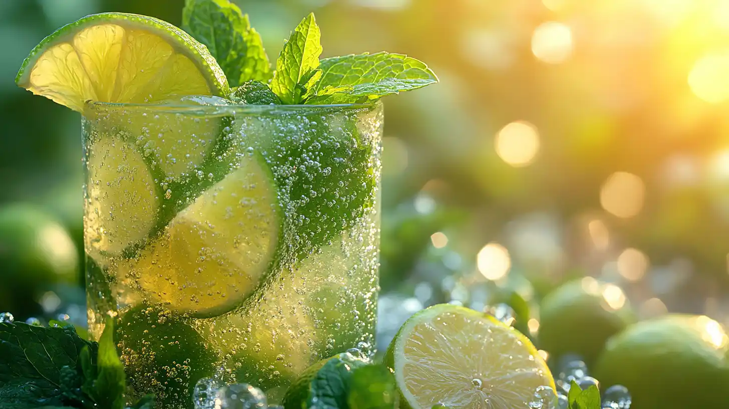 Zbliżenie na klasycznego drinka mojito