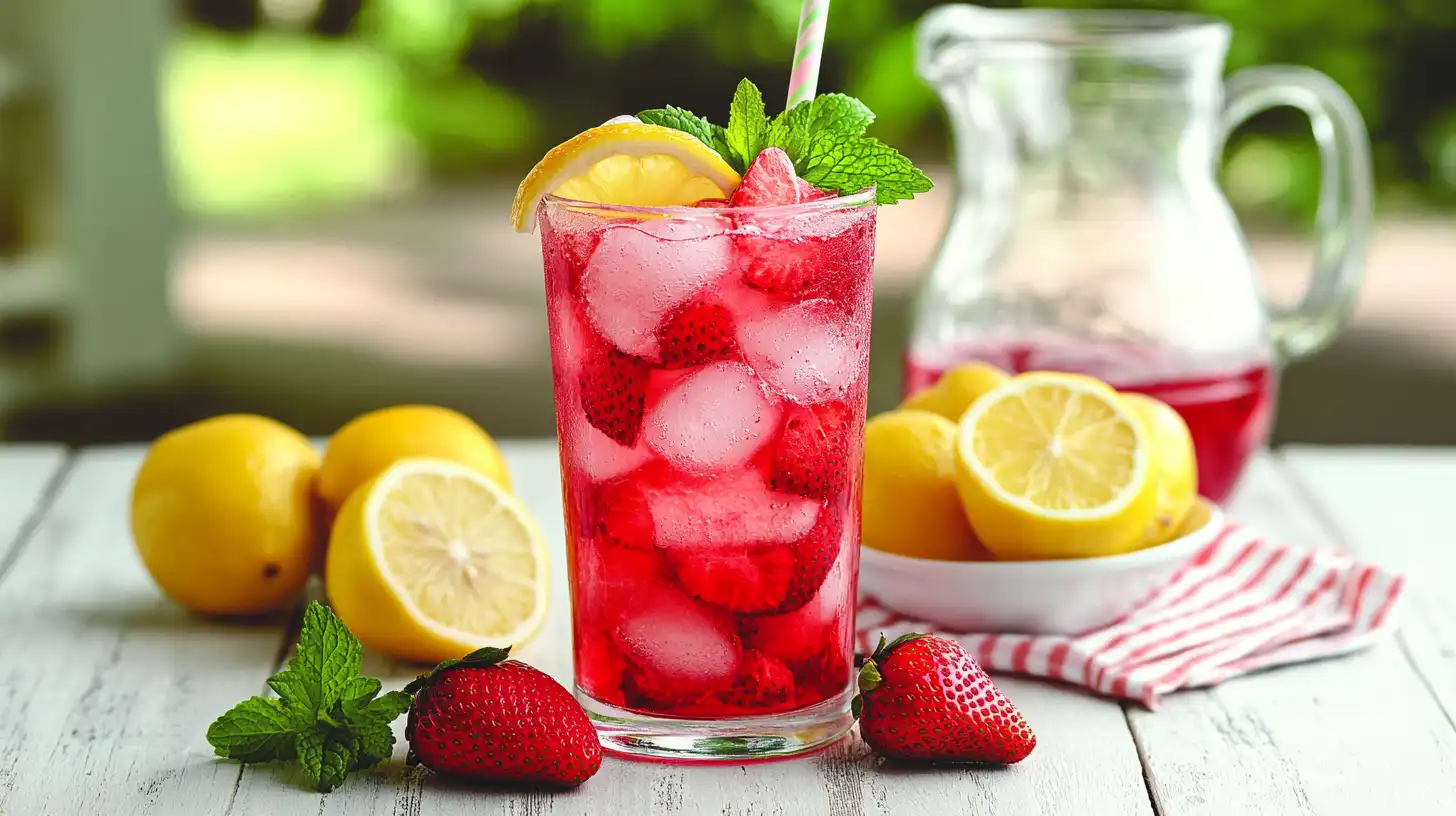 Lemoniada zrobiona z truskawek