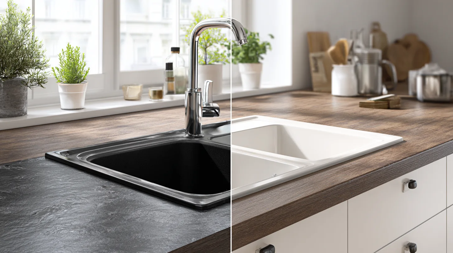 Zlew ceramiczny i granitowy